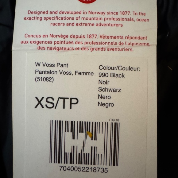 NEW HELLY HANSEN Black Voss Windproof Waterproof Rain Pants XS NWT - Picture 4 of 6